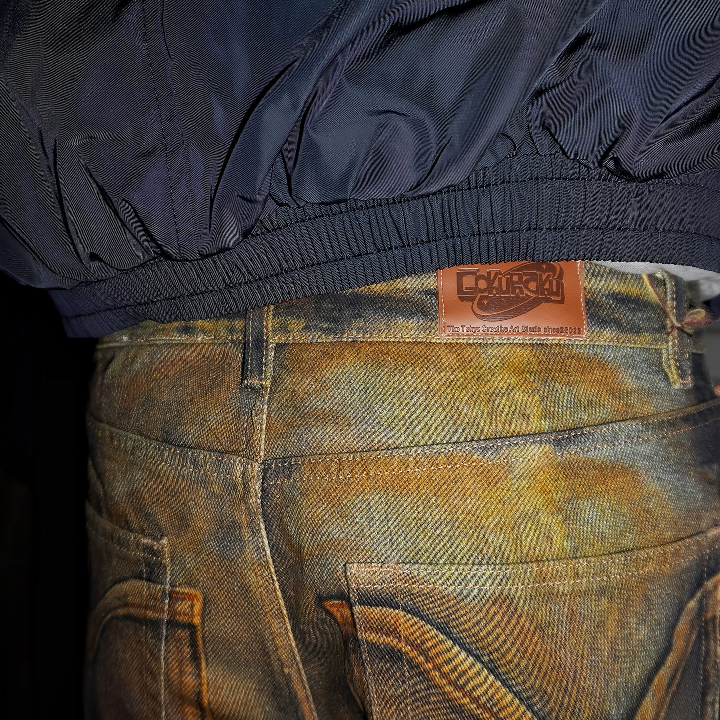 2025 Gradient Digital Print Denim Jeans