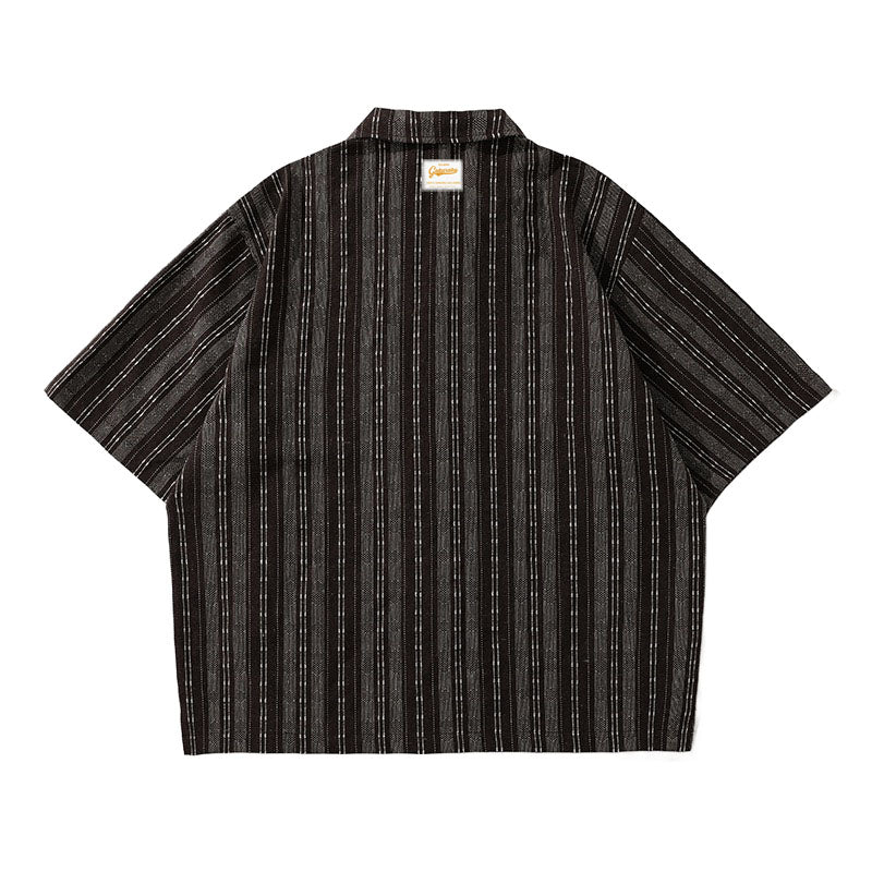 2025 GOKURAKU Half Sleeve Shirt – Street Meets Nostalgia Striped Edition
