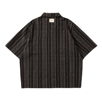 2025 GOKURAKU Half Sleeve Shirt – Street Meets Nostalgia Striped Edition