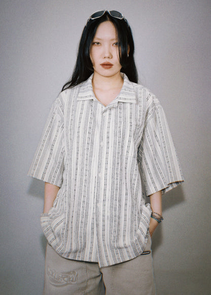 2025 GOKURAKU Half Sleeve Shirt – Street Meets Nostalgia Striped Edition